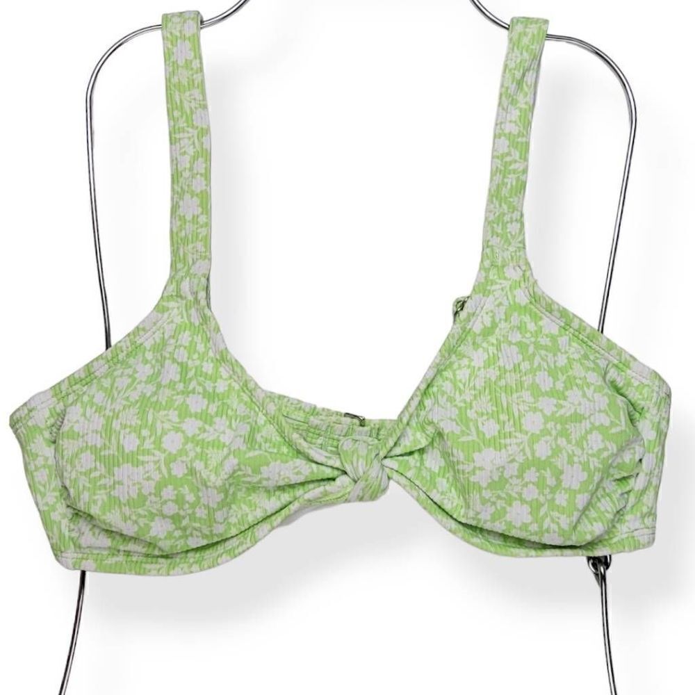Xhilaration Floral Ribbed Bikini Top XL Jrs. 12-14